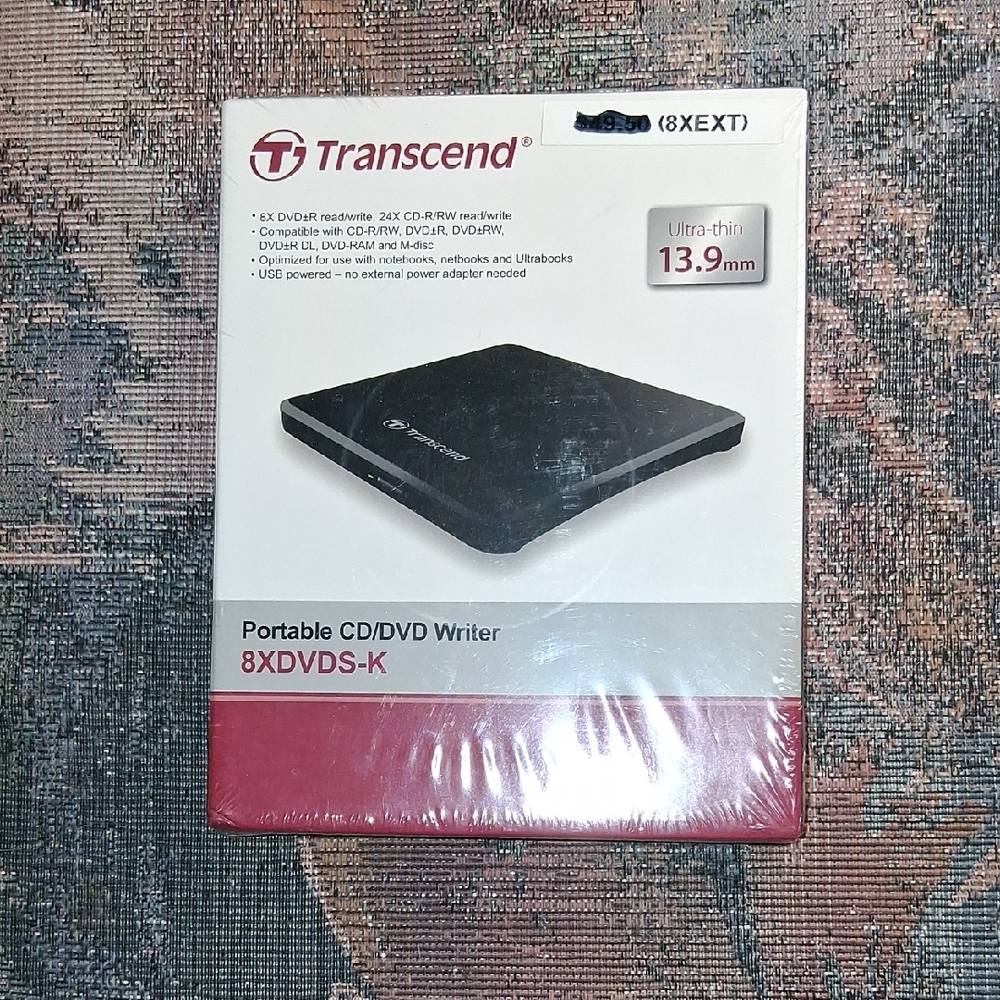 Ultra-Thin Black CD/DVD Writer